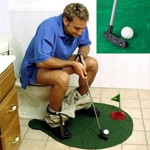 Potty Putter Toilet Golf Game Mini Golf Set Toilet Golf Putting Green Novelty Game