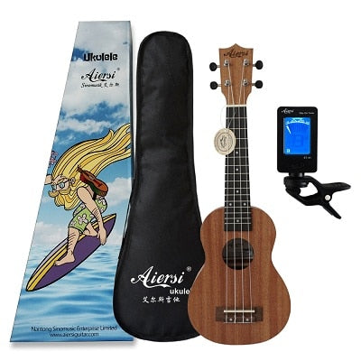 Aiersi brand 21 inch mahogany Soprano ukulele Hawaiian guitar