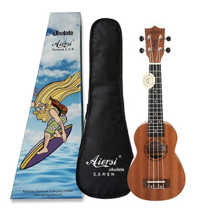 Aiersi brand 21 inch mahogany Soprano ukulele Hawaiian guitar