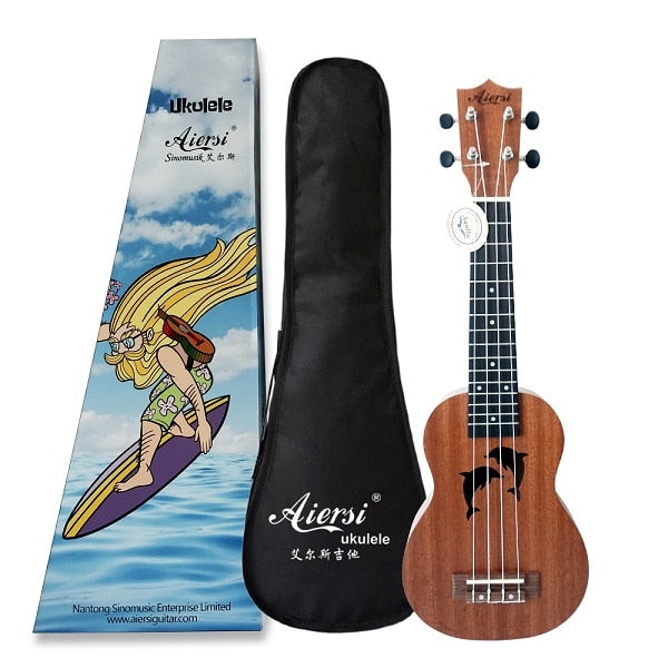 Aiersi brand 21 inch mahogany Soprano ukulele Hawaiian guitar