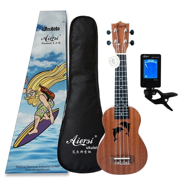 Aiersi brand 21 inch mahogany Soprano ukulele Hawaiian guitar