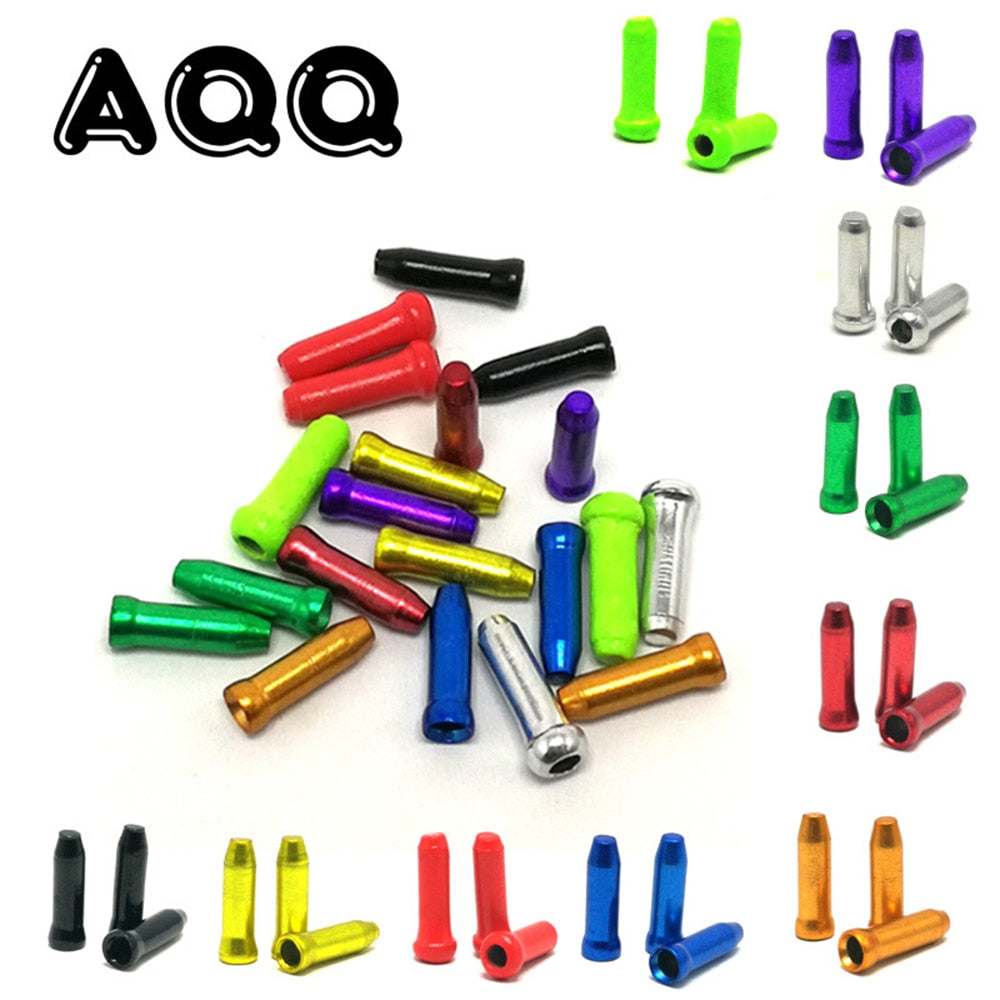 50Pcs/Lot Aluminum Alloy Bicycle Cable End Caps MTB Road Bike Brake Cable Cap Wire End Cap Fits