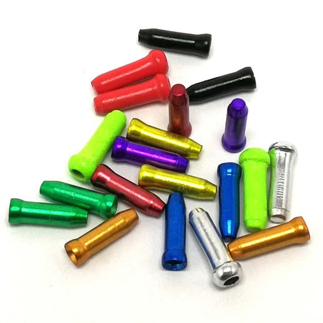 50Pcs/Lot Aluminum Alloy Bicycle Cable End Caps MTB Road Bike Brake Cable Cap Wire End Cap Fits