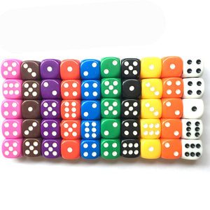 10PCS/Lot Dice Set 10 Colors  High Quality Solid Acrylic 6 Sided Dice