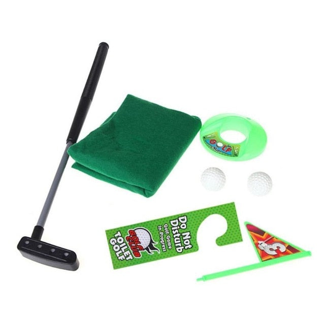 Potty Putter Toilet Golf Game Mini Golf Set Toilet Golf Putting Green Novelty Game