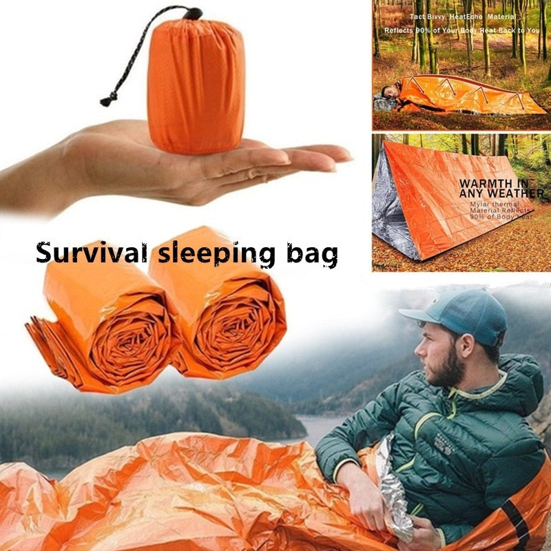 Outdoor  Life Bivy Emergency Sleeping Bag Thermal Keep Warm Waterproof Mylar/Blanke Camping Survival Gear