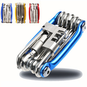 Bike Tools Bicycle Repairing Set 15 In 1 Bike Repair Tool Kit Wrench Screwdriver Chain Carbon steel