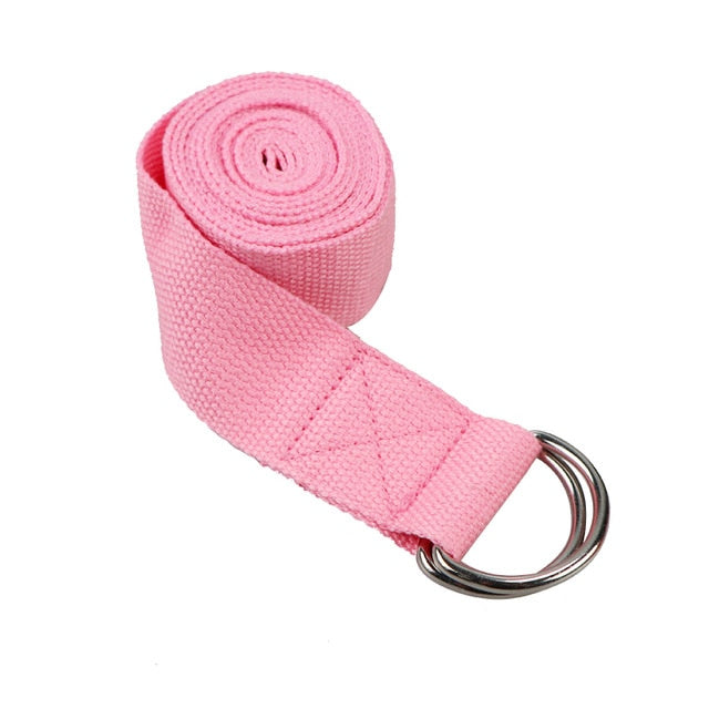 Women Yoga Stretch Strap Multi-Colors D-Ring Belt Fitness Exercise Gym Rope Figure Waist Leg