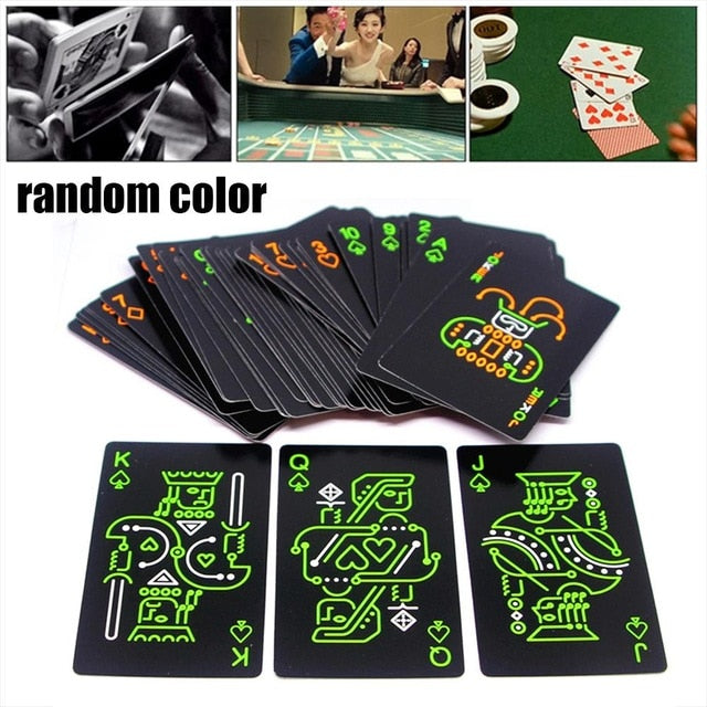 Black Night Playing Cards Fluorescent Playing Cards Night Game Props Glowing