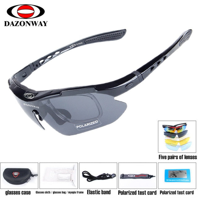 Polarized Cycling Glasses Men Women 5 Lens MTB Road Bike Sunglasses UV400 Fishing Goggles Running