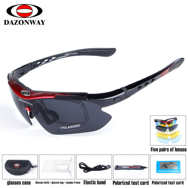 Polarized Cycling Glasses Men Women 5 Lens MTB Road Bike Sunglasses UV400 Fishing Goggles Running