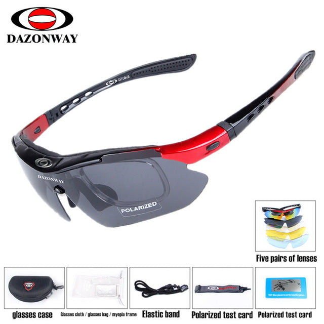 Polarized Cycling Glasses Men Women 5 Lens MTB Road Bike Sunglasses UV400 Fishing Goggles Running