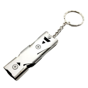 150 DB Stainless Steel High-frequency Emergency Survival Whistle Keychain SOS Double Tube EDC Whistle