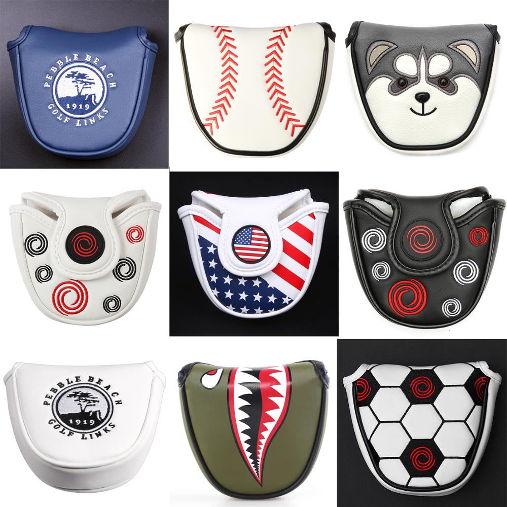 Magnetic  Closure Customized Golf Mallet Putter Covers Headcover Synthetic Leather Multi Style