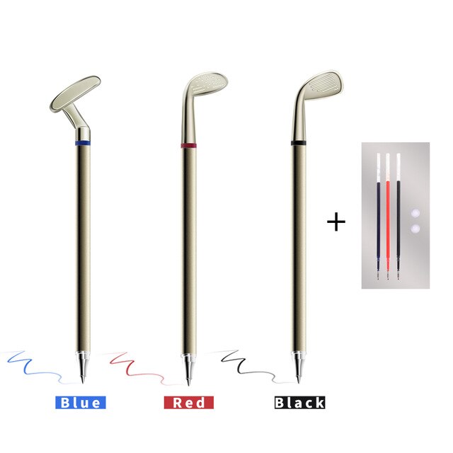 Metal Sign Pen Golf Club Pen Gift for Golfer Coworker Xmas Golf Pens Office Stationery Desktop Blue Red Black