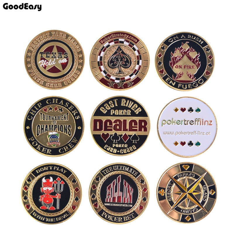 Metal Poker Card Guard Protector Poker Cards Metal Souvenir Poker Chips Dealer Coins
