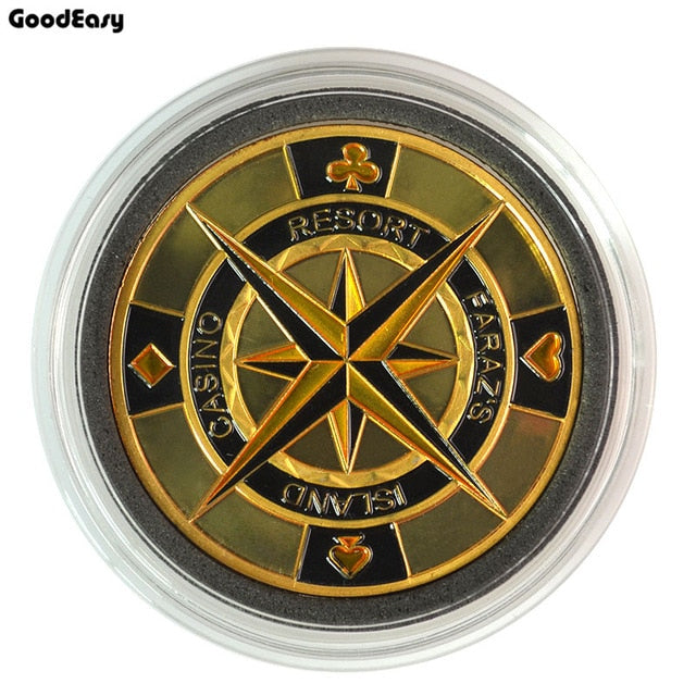 Metal Poker Card Guard Protector Poker Cards Metal Souvenir Poker Chips Dealer Coins
