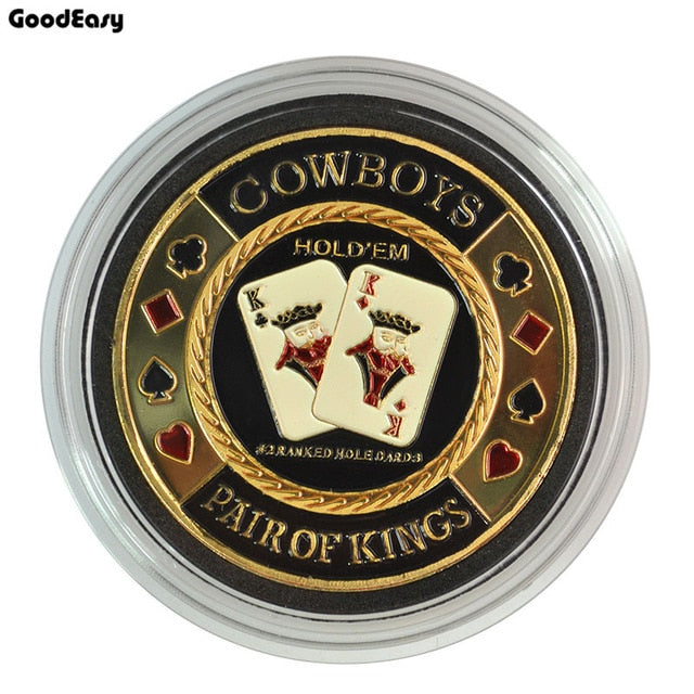 Metal Poker Card Guard Protector Poker Cards Metal Souvenir Poker Chips Dealer Coins