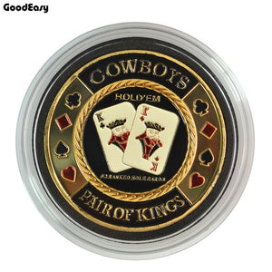 Metal Poker Card Guard Protector Poker Cards Metal Souvenir Poker Chips Dealer Coins