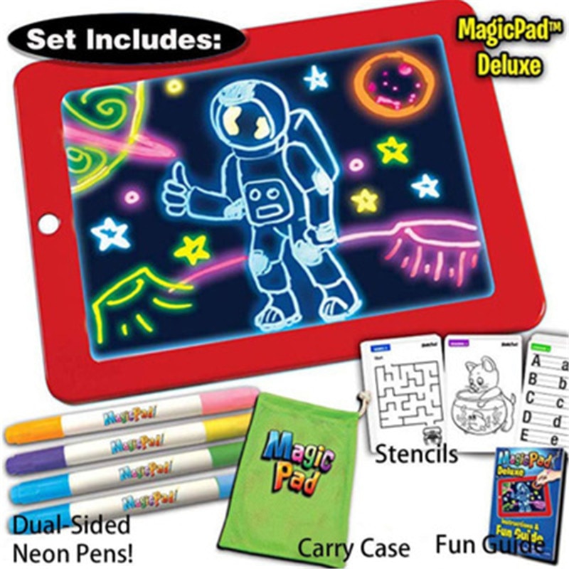 3D Magic Drawing Pad Children Clipboard Set LED Writing Board Creative Art