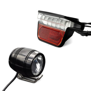 Onature powerful electric bike light set with ebike headlight and e bike rear light DC12V 36V 48V 60V 72V LED