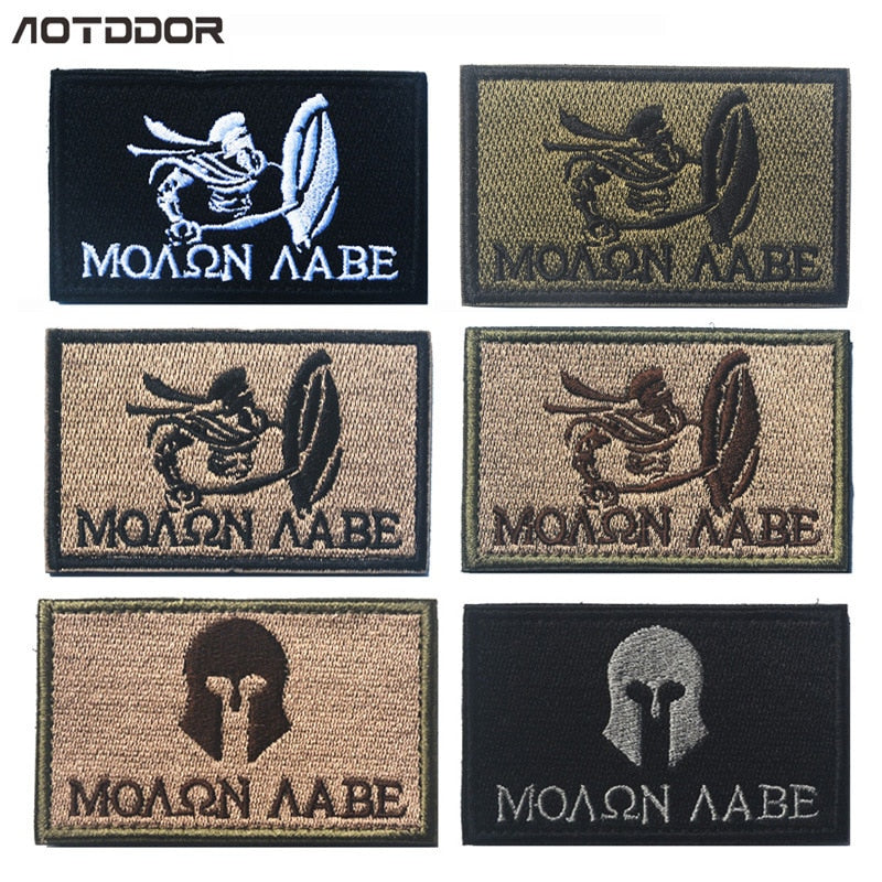 100% Embroidered molon Labe Tactical PATCH Spartan Army Fans Velcro