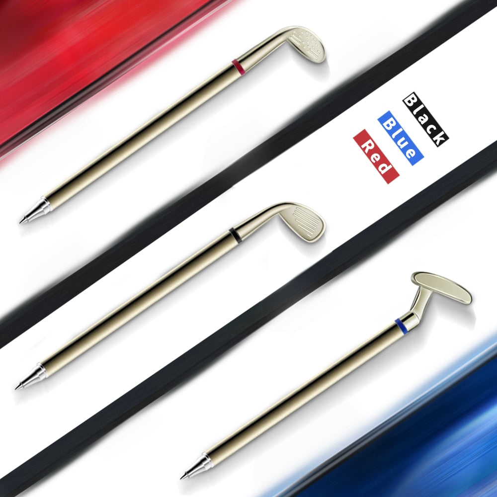Metal Sign Pen Golf Club Pen Gift for Golfer Coworker Xmas Golf Pens Office Stationery Desktop Blue Red Black
