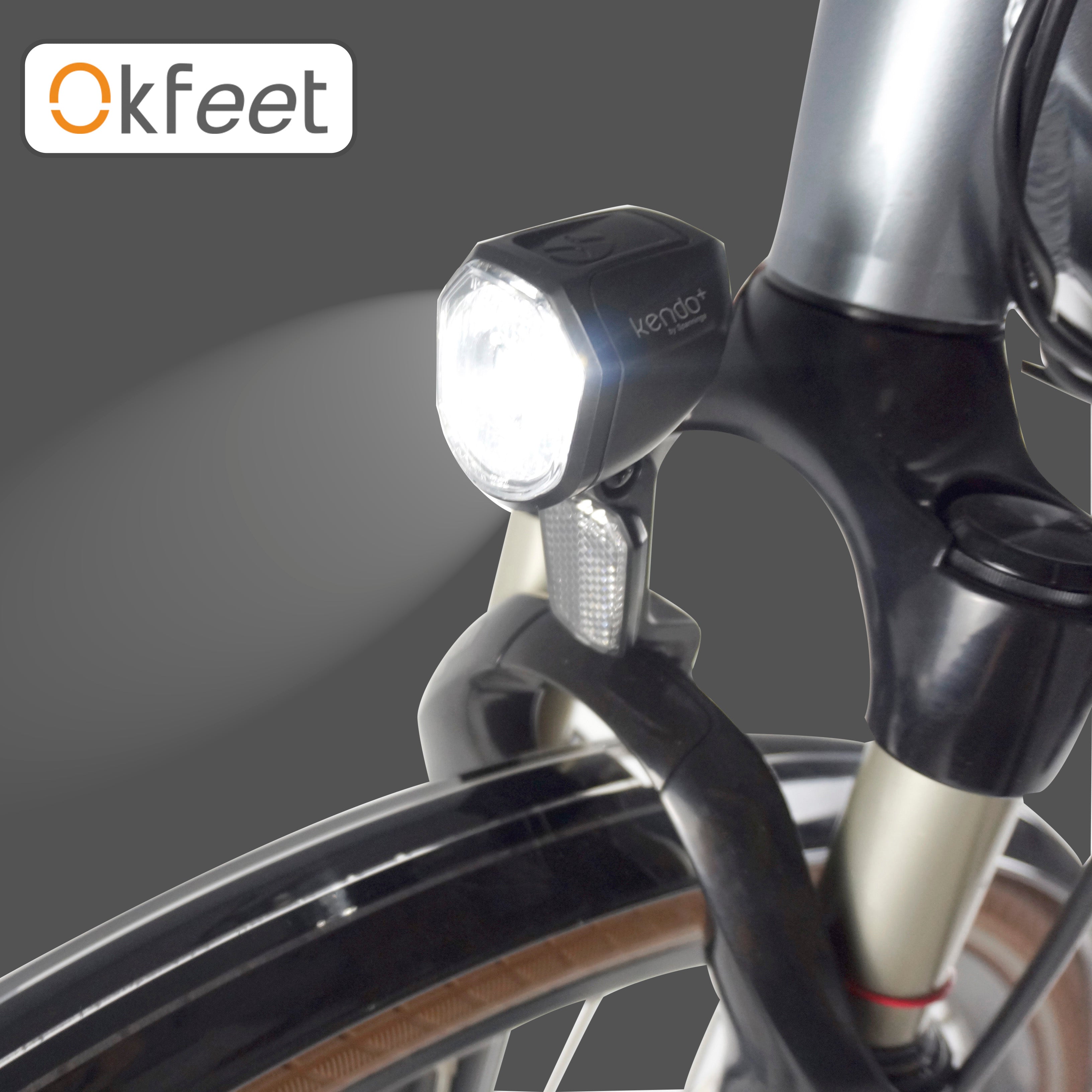 okfeet 36V 48V Compatible E-bike Headlight Front Light HL2800 Kendo