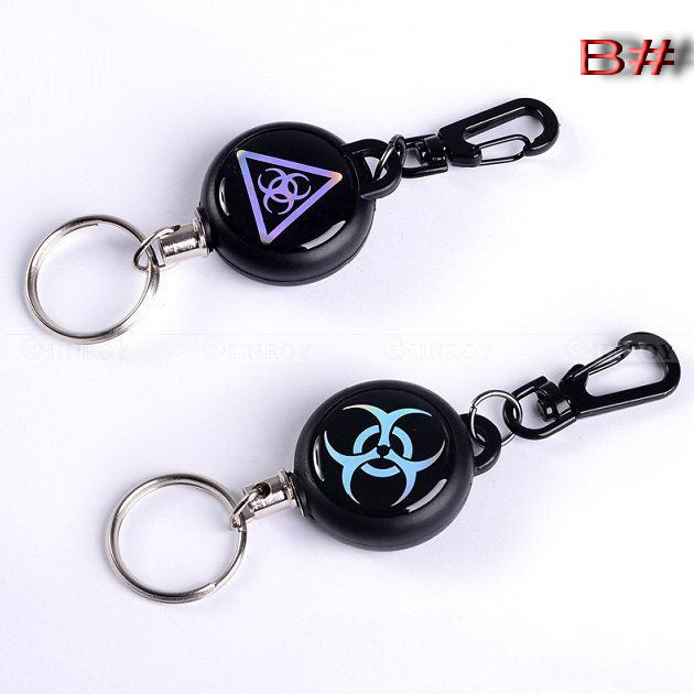 EDC Outdoor Steel Rope Burglar Keychain Tactical Retractable Key Chain Camping Key