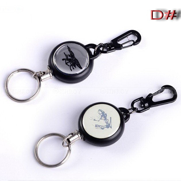 EDC Outdoor Steel Rope Burglar Keychain Tactical Retractable Key Chain Camping Key