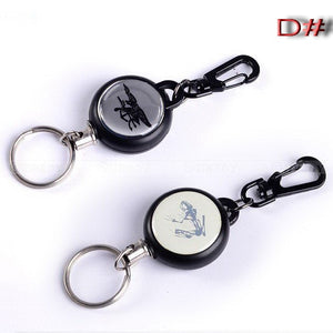 EDC Outdoor Steel Rope Burglar Keychain Tactical Retractable Key Chain Camping Key