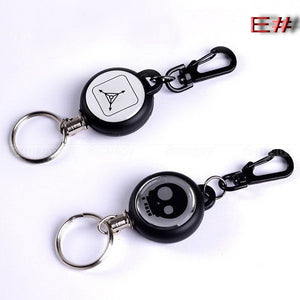 EDC Outdoor Steel Rope Burglar Keychain Tactical Retractable Key Chain Camping Key