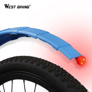 WEST BIKING Telescopic Folding Bicycle Fenders with Taillight Quick Release MTB