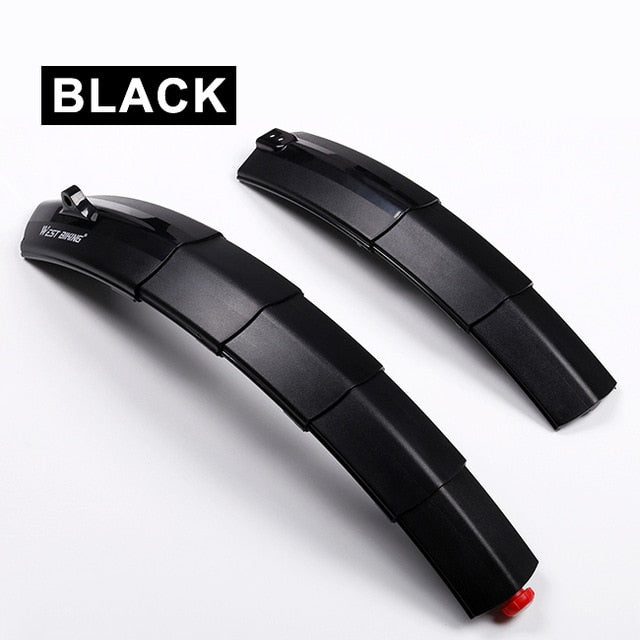 WEST BIKING Telescopic Folding Bicycle Fenders with Taillight Quick Release MTB