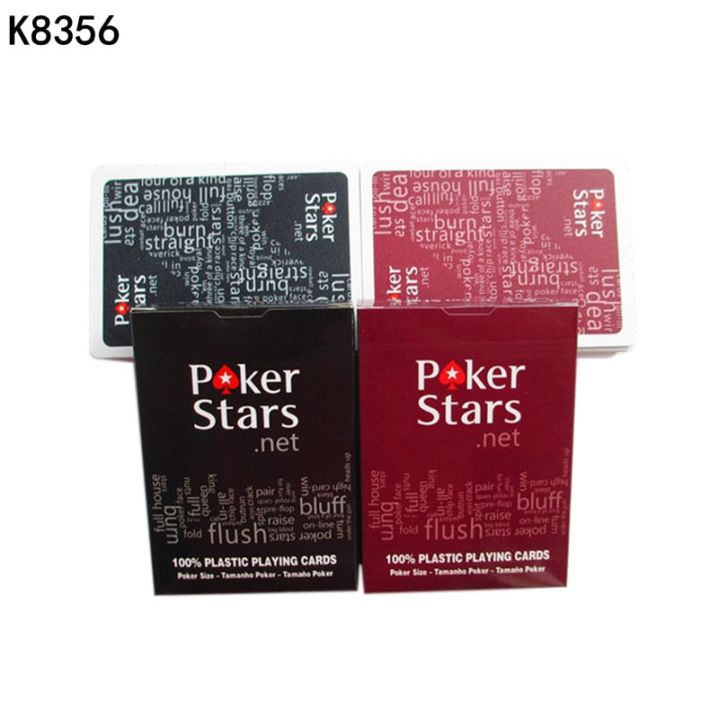 2 Sets/Lot Texas Hold'em Plastic playing card game  Waterproof and dull polish poker star Board games K8356