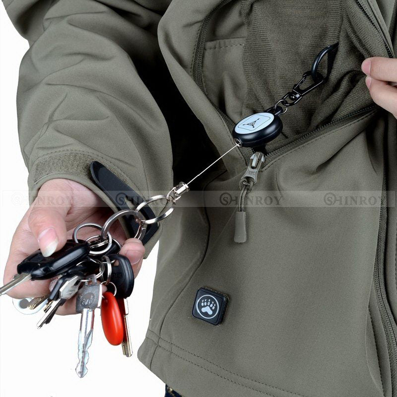 EDC Outdoor Steel Rope Burglar Keychain Tactical Retractable Key Chain Camping Key