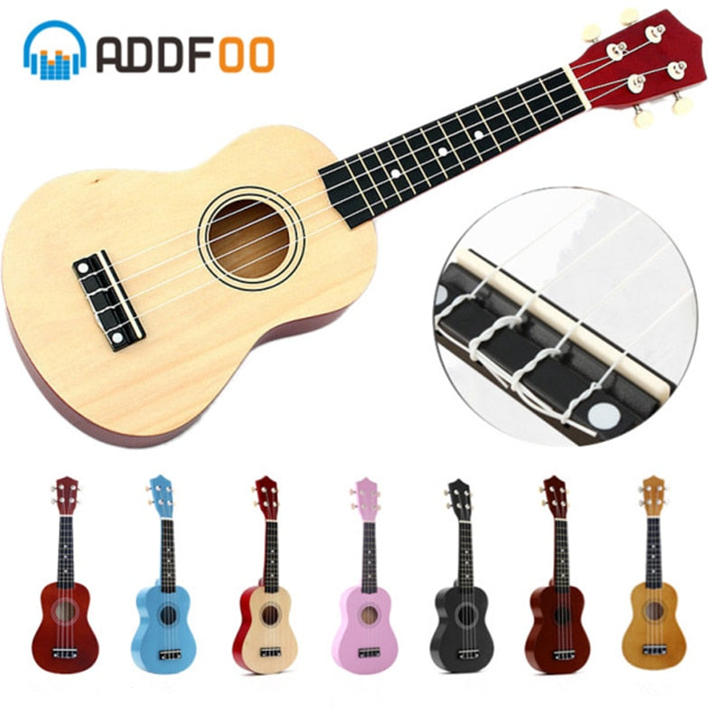 ADDFOO Ukulele 21 inch Ukelele Soprano 4 Strings Hawaiian Spruce Basswood Guitar