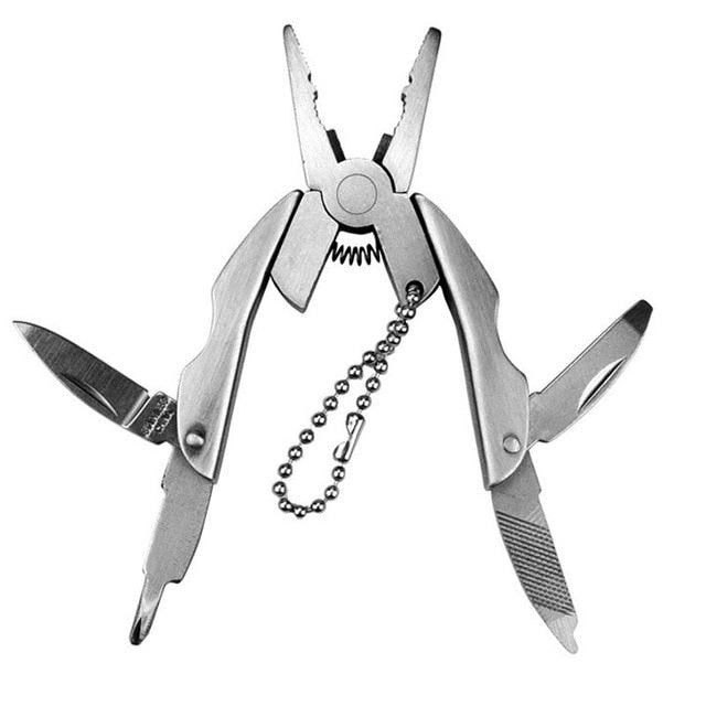 Portable Multifunction Folding Plier Stainless Steel Foldaway Knife Keychain  EDC Tools Travel Kits