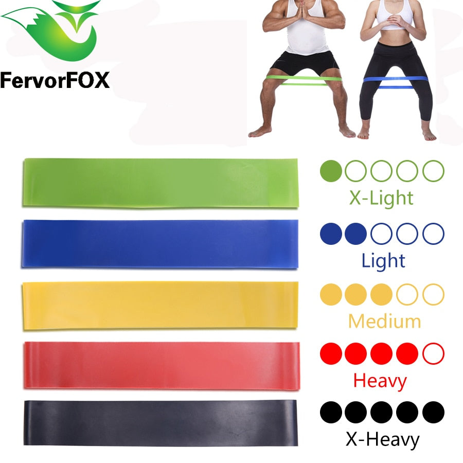 5 Colors Yoga Resistance Rubber Bands Indoor Outdoor Fitness Equipment 0.35mm-1.1mm Pilates