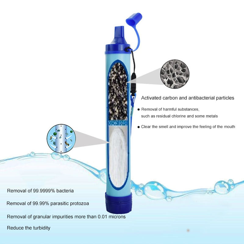 Outdoor Water Purifier Camping Hiking Emergency Life Survival Portable