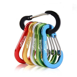 Booms Fishing CC1 6Pcs Aluminum Alloy Carabiner Keychain Outdoor Camping Climbing Buckle Hook