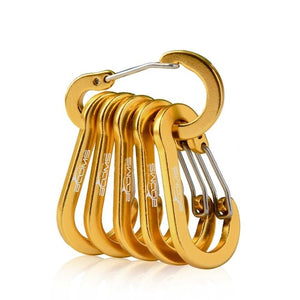 Booms Fishing CC1 6Pcs Aluminum Alloy Carabiner Keychain Outdoor Camping
