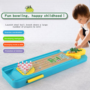 Mini Cartoon Children Toy Frog Bowling Table Set Shooting Puzzle