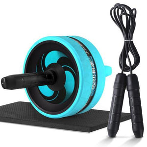 New 2 in 1 Ab Roller&Jump Rope No Noise Abdominal Wheel Ab Roller with Mat For Arm Waist Leg Exercise