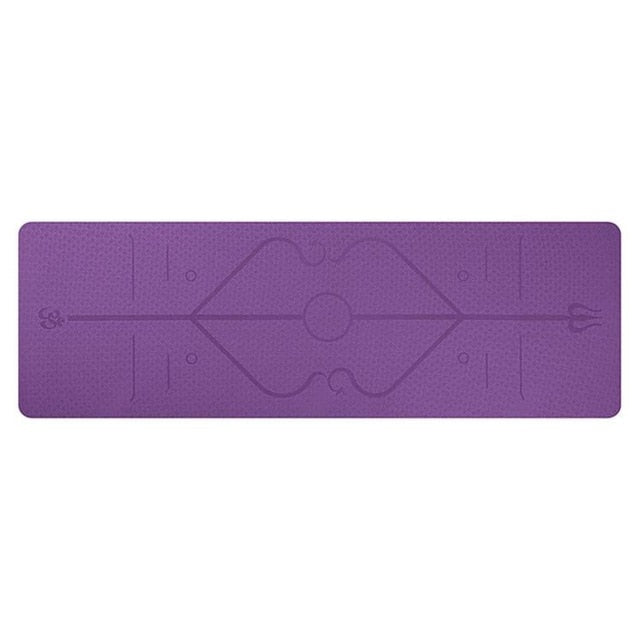 1830*610*6mm TPE Yoga Mat with Position Line Non Slip Carpet Mat For Beginner