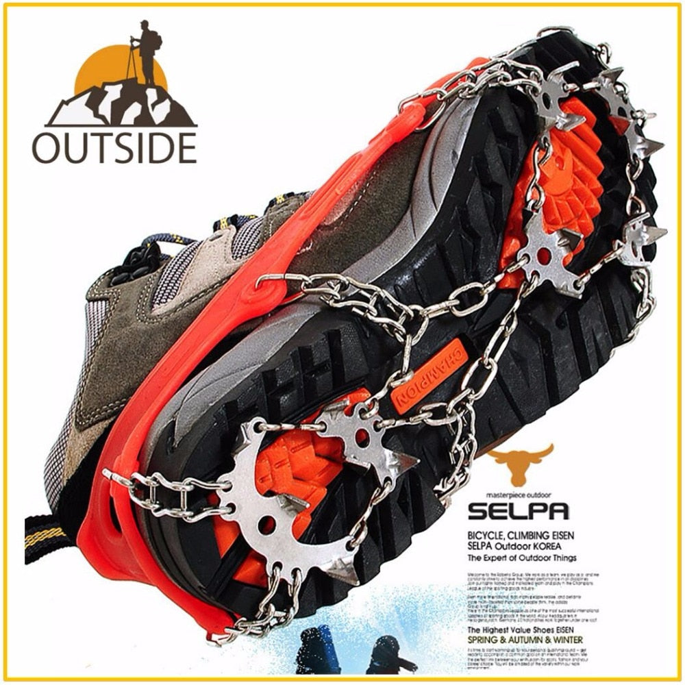 Quality Outdoor Climbing Antiskid Crampons Winter Walk 18 Teeth Ice Fishing Snowshoes