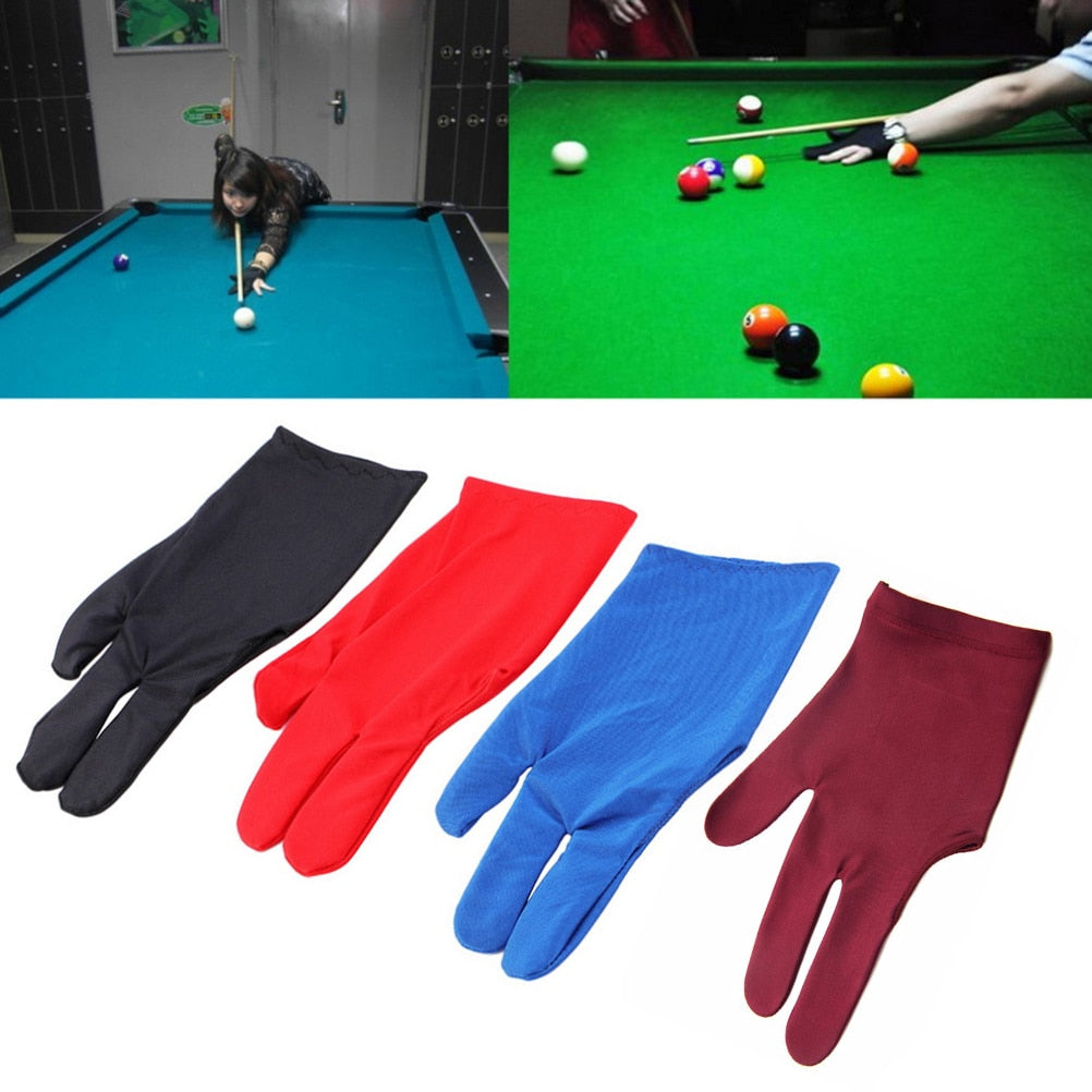 1Pcs Spandex Snooker Billiard Cue Glove Pool Left Hand Open Three Fingerfor Unisex