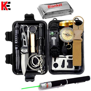 Survival kit set military outdoor travel mini camping tools aid kit emergency multifunct