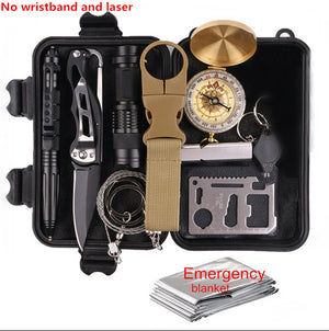 Survival kit set military outdoor travel mini camping tools aid kit emergency multifunct